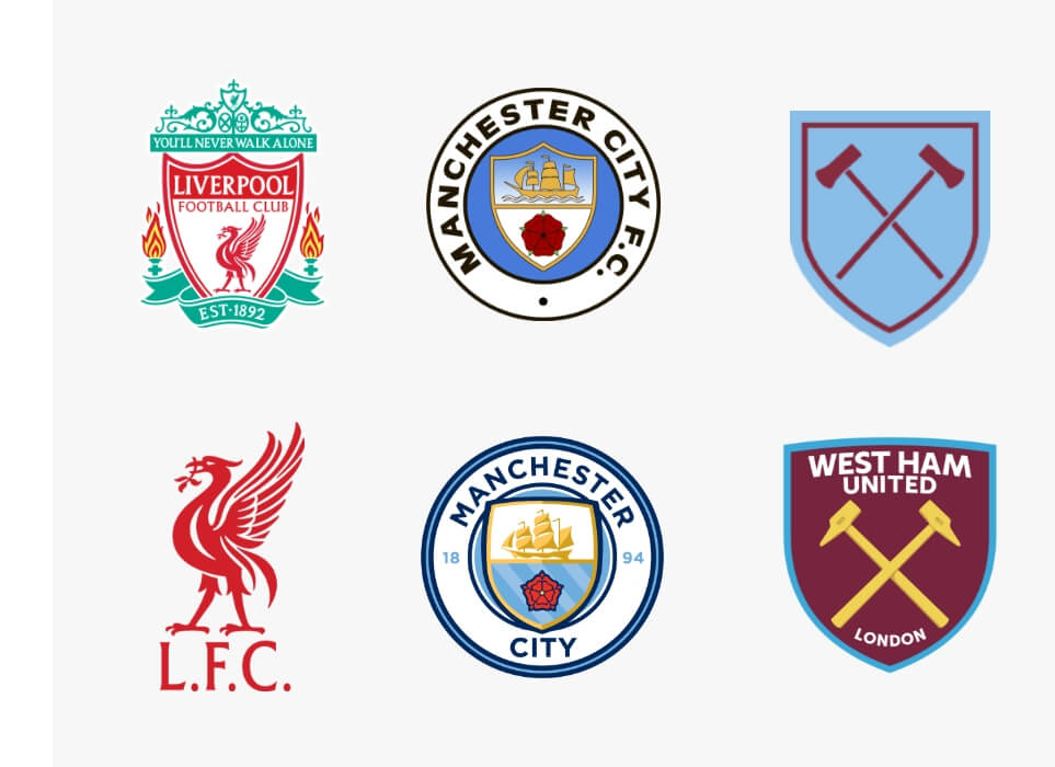 Rebrand Liverpool, Manchester City and West Ham
